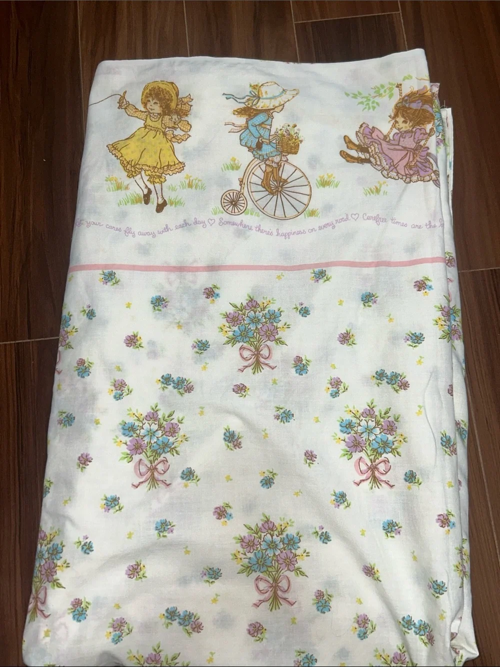 Vintage Holly Hobbie twin size sheet set